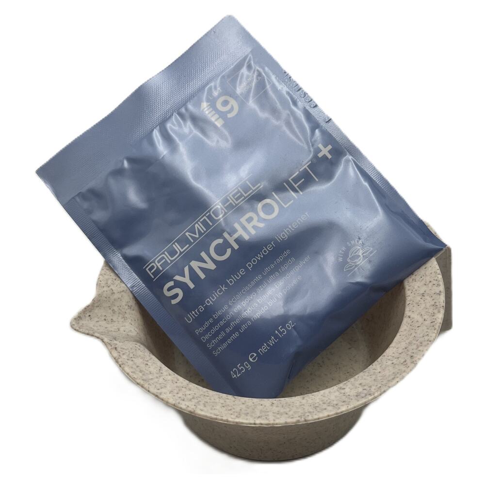 Paul Mitchell SynchroLift+ Ultra-Quick Blue  Lightener 1.5 oz & Color Bowl Duo